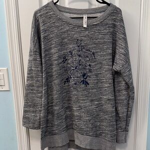 Latched Mama Gray Floral Women's Sweater